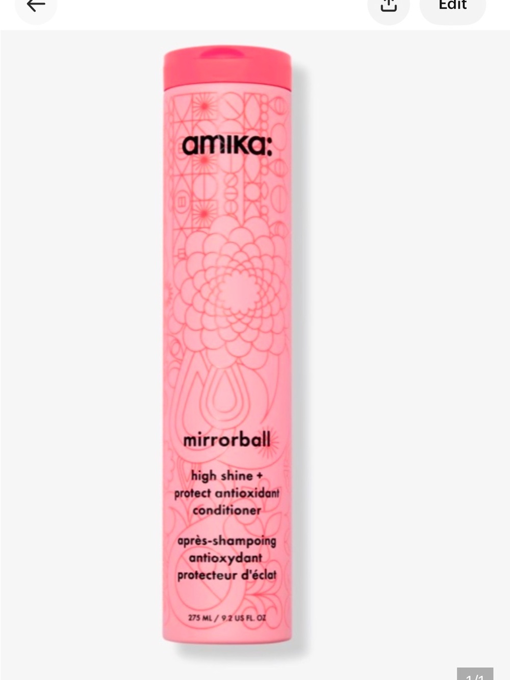 amika Mirrorball High Shine Conditioner - Bright Pink Bottle